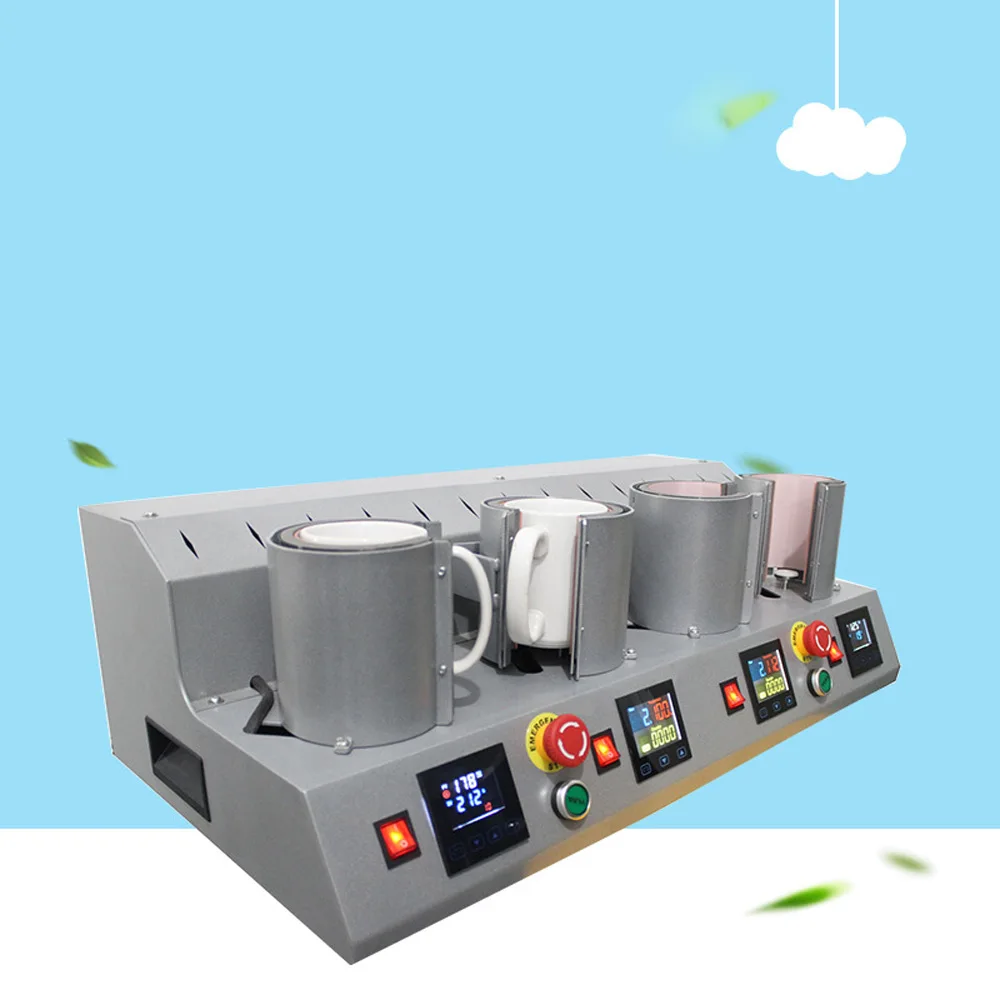 Automatic Baking Cup Machine Electric Four Stations Cup Baking Machine Personalized Customization Mug Thermal Transfer Equipment