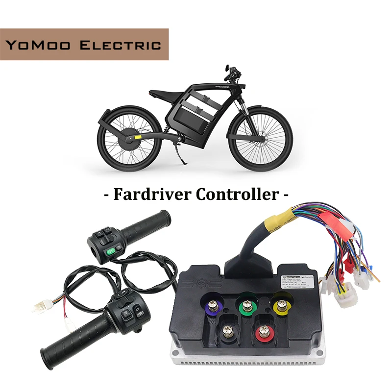 

4KW-6KW Fardriver ND84680 60V/84V 340A BLDC Sine Wave Motor PMSM Controller With T08 Throttle Bluetooth For Electric Motorcycles