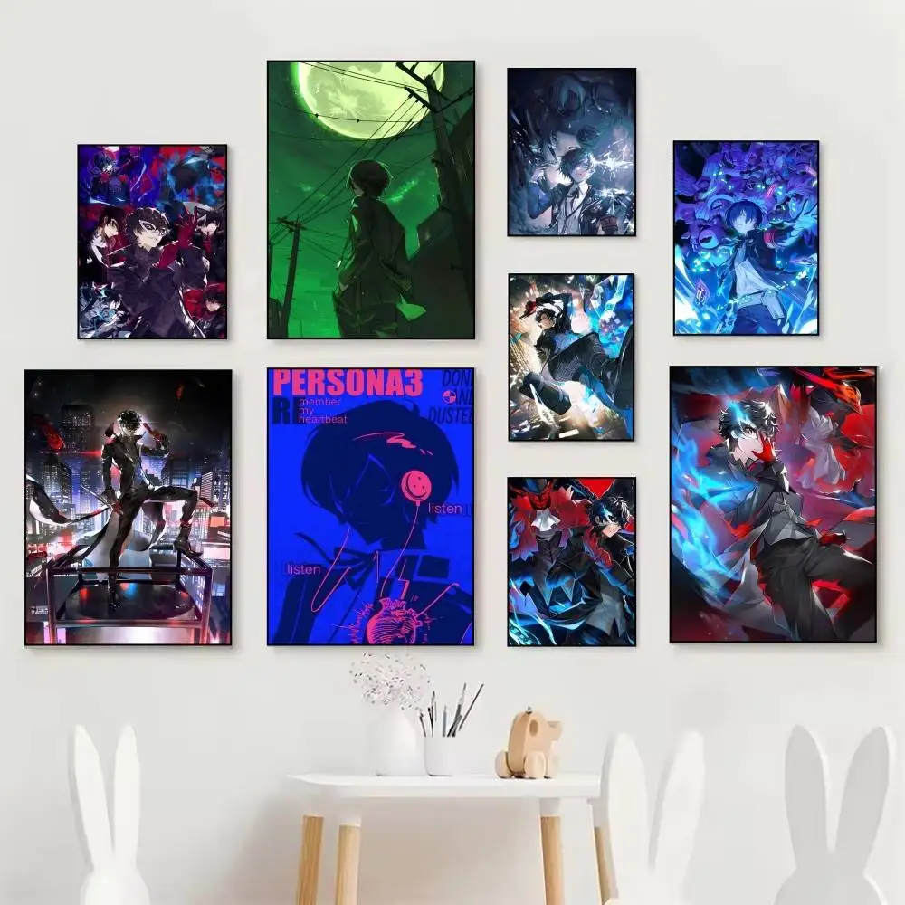 Game Figure Joker Panther Mona P-Persona Posters Fancy Wall Sticker for Living Room Bar Decoration Wall Decor