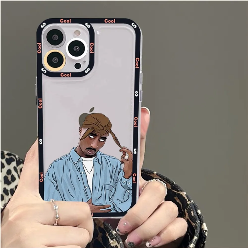 Rapper 2pac Singer Tupac Phone Case For IPhone 11 12 13 14 Mini Pro Max XR X XS TPU Clear Case For 8 7 6 Plus SE 2020