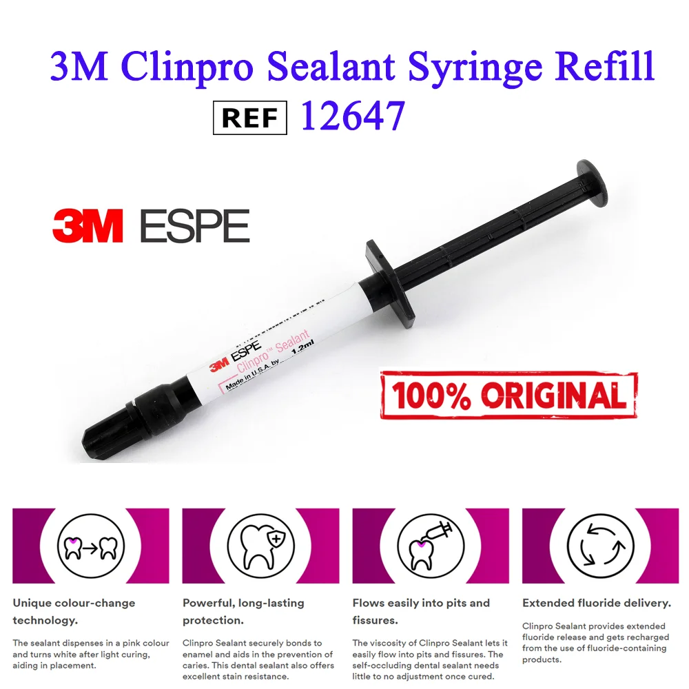 

Original Dental Material 3M ESPE Clinpro Sealant Syringe Refill 1 x 1.2ml Syr & 10 Tips Pit And Fissure Sealant 12647