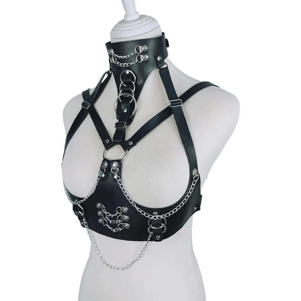 Women's sexy body chain bondage strap leather lingerie Restraints Fetish slave…