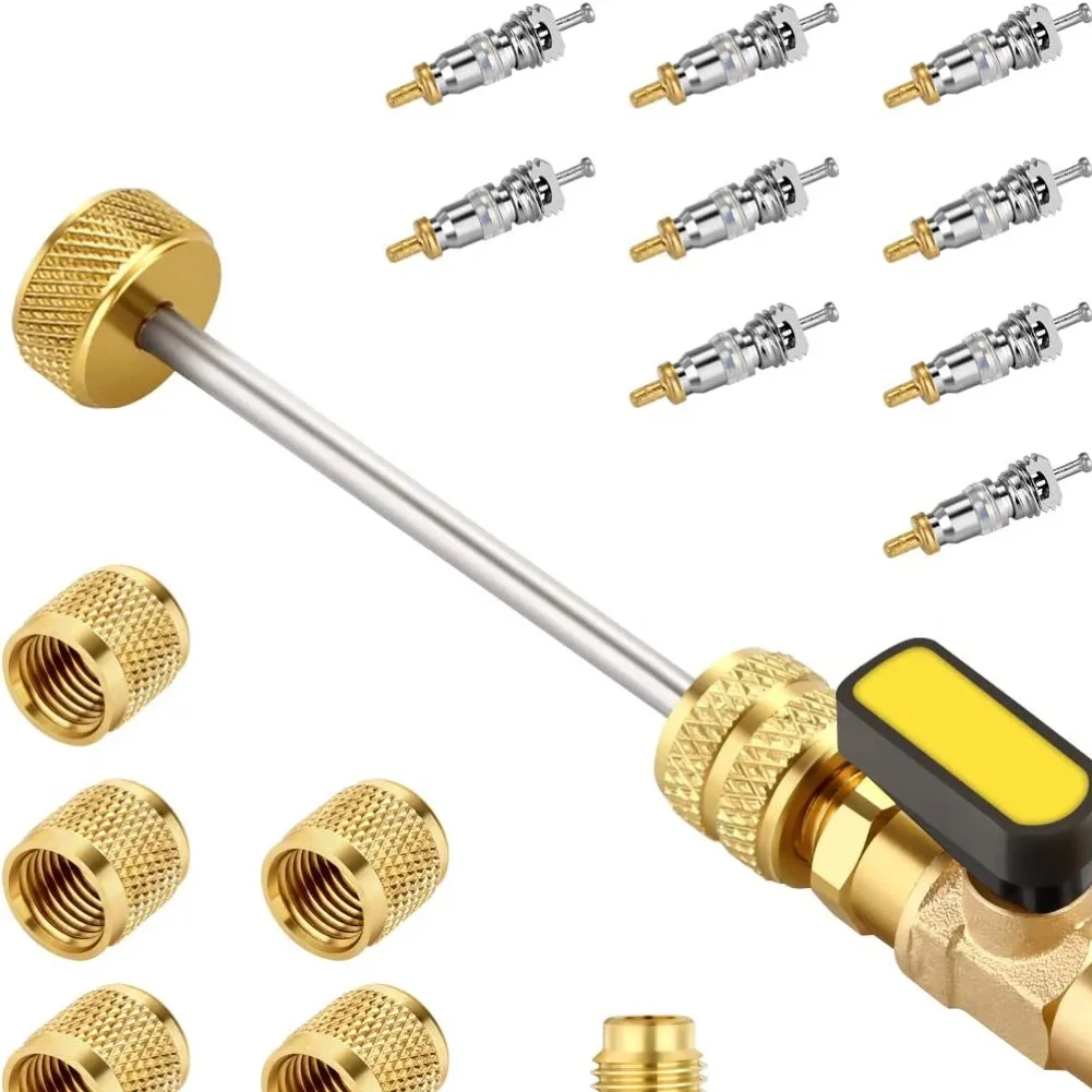 Valve Core Puller Valve Core Puller Remover Installation Tool Valve Core Remover Yellow Dual External Bypass Port Design