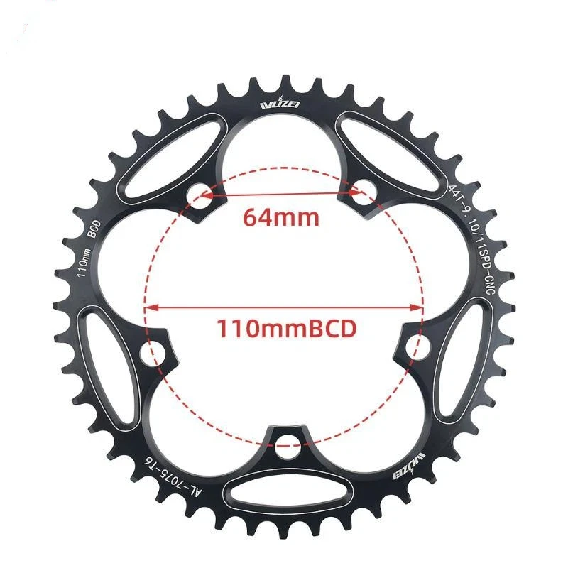 110 BCD Fahrrad-Einzelkettenblatt 36T-56T Wide-Narrow Anti-Drop Kettenrad für Rennrad und Gravel Bike – Fahrradkomponenten – Detail 8