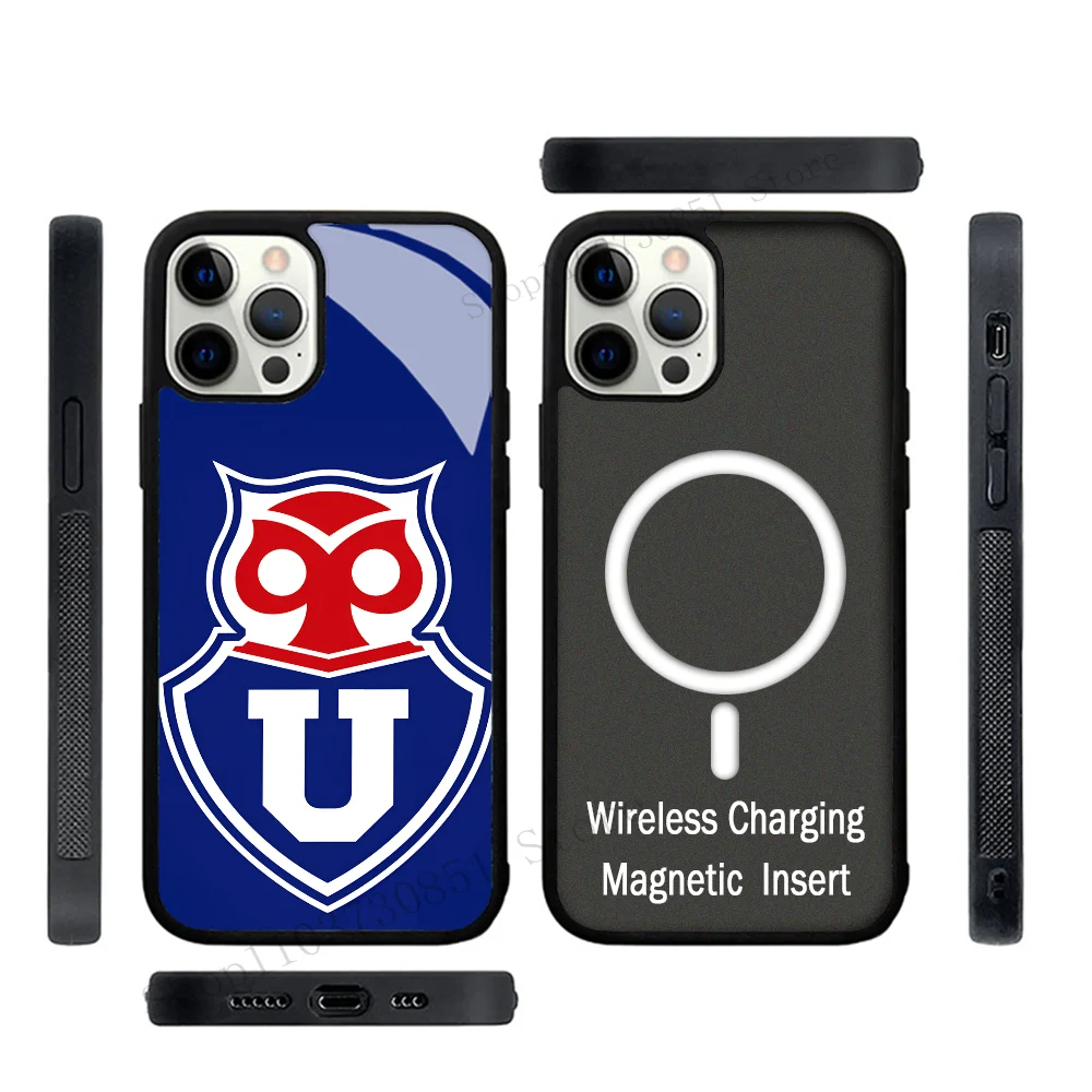 Chile University Logo Phone Case Strong Magnetic For IPhone 15 14 13 Pro Max 11 12 Mini Alex Mirror For Magsafe