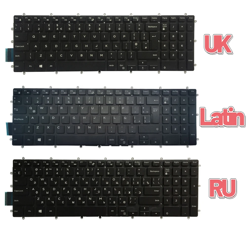 New For Dell Vostro 15-5000 5568 V5568 Inspiron 7778 7786 7779 7577 7773 Laptop Russian/Latin/UK Keyboard With Backlight