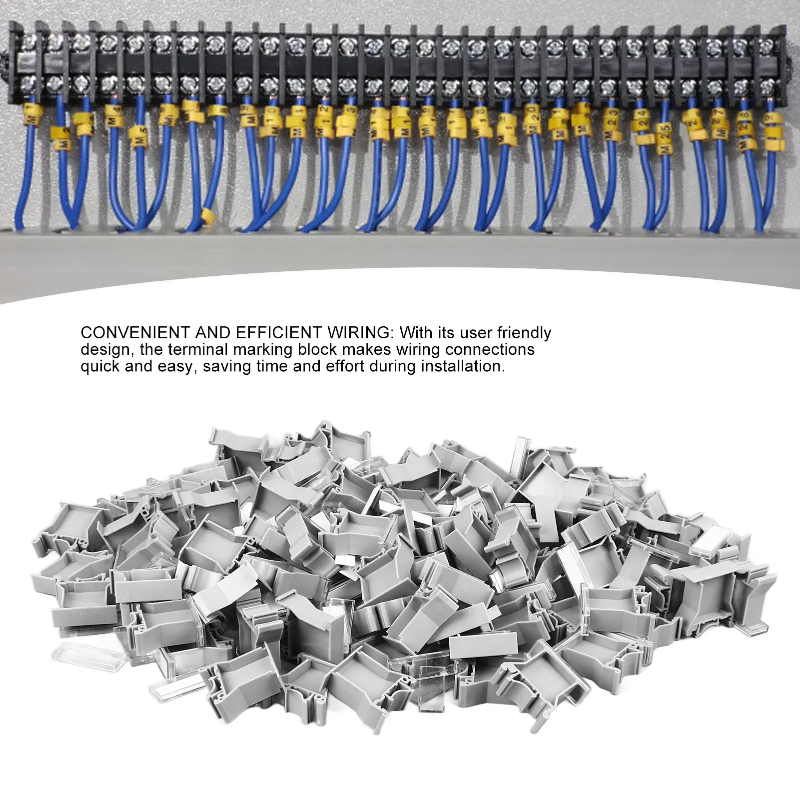 UK B2 Terminal Marking Block Set PA66 DIN Rail Guideway Marker for Identification Terminal Marker Terminal Marking Block