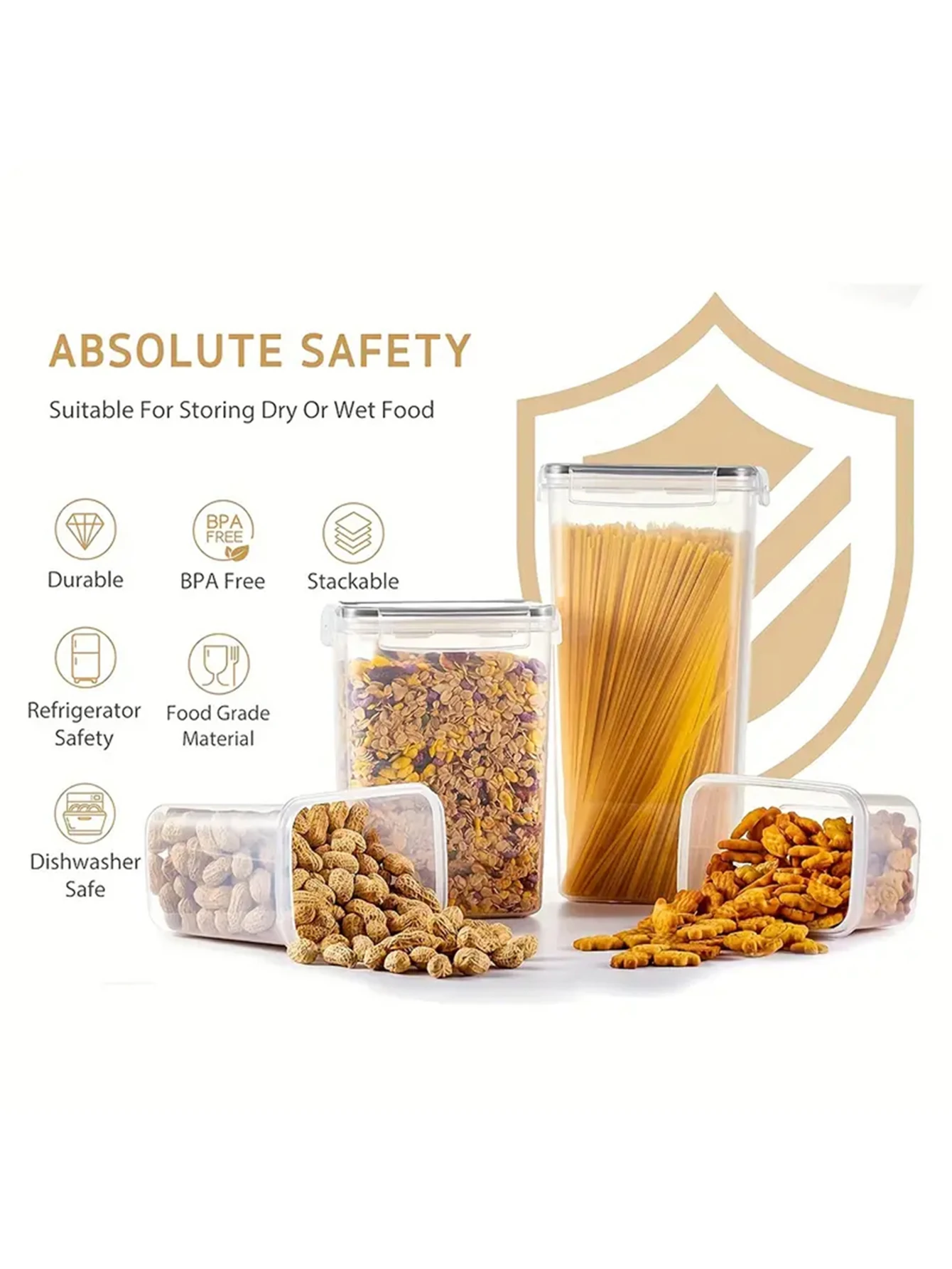 10pcs kitchen gadgets, sealed pasta boxes with LIDS, labels and markings - versatile containers for pasta, dry food, flour