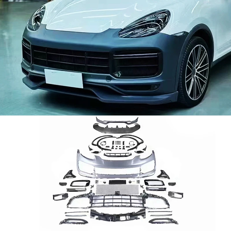 High-end Body Kit Customization2011-2014 Car Upgrade Bodykit New 9YA Turbo Front Bumper Lip With Fog Light Cut-Outs For