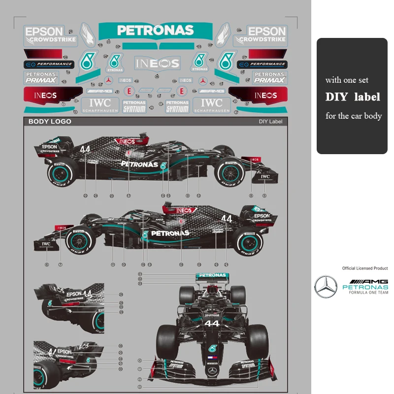 Mercedes-amg F1 W11 EQ 1:12 skala 1:18 RC Radio samochodowe pilot zabawka Model samochodu wyścigowego Auto maszyna prezent dla dzieci dorośli Rastar