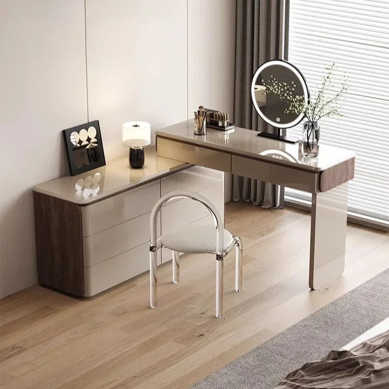 

Белые тумбы для гостиной, современные комоды с зеркалом, туалетные столики для спальни, маленькие туалетные столики-комоды, буфеты, тумбы для макияжа, стулья для туалетного столика