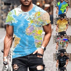 New Fashion Summer Hot Sale 3D Map Men's/women's T Shirt 3D Print Short-sleeved Men's Tops Clothing Plus Size XXS~6XL Oversize