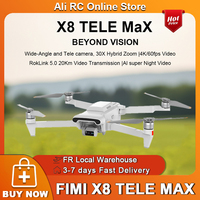 FIMI X8 Tele Max New Camera Drone Beyond Vision 3-Axis Gimbal 4K HDR 48MP 60Fps Professional GPS RC Quadcopter Wide-Angle And Tele Camera 30x Hybrid Zoom with 5000mah Plus Battery
