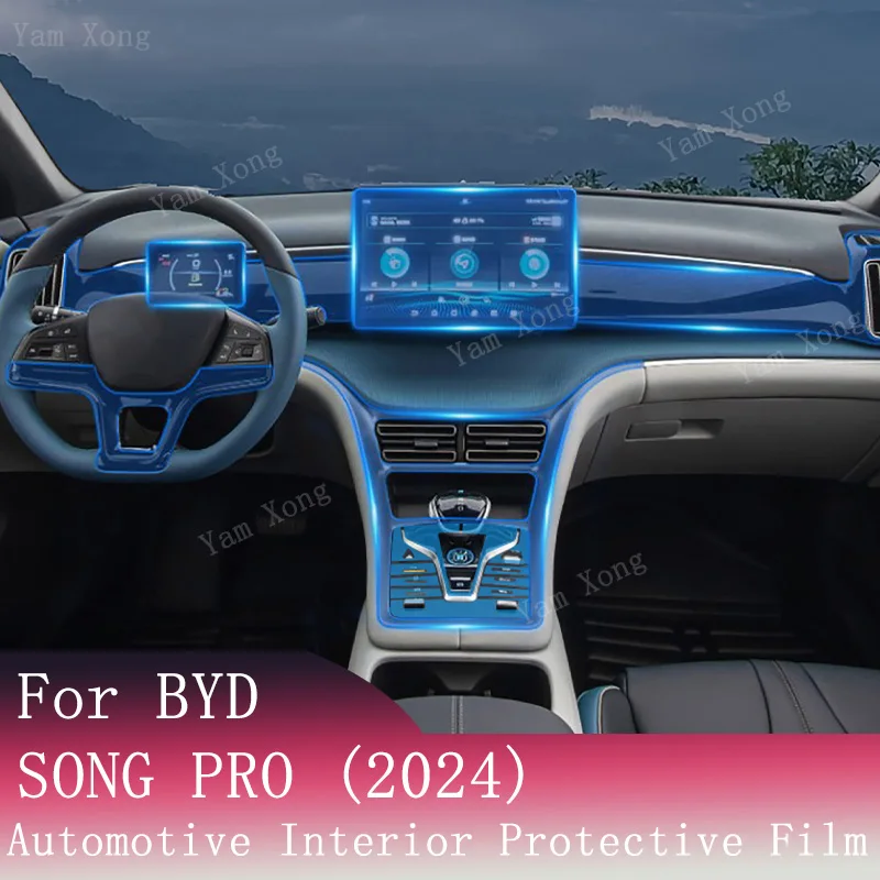 

For BYD SONG PRO 2024 Car Interior Air Dashboard Gearbox Navigation TPU Instrcument Protective condition Accessories