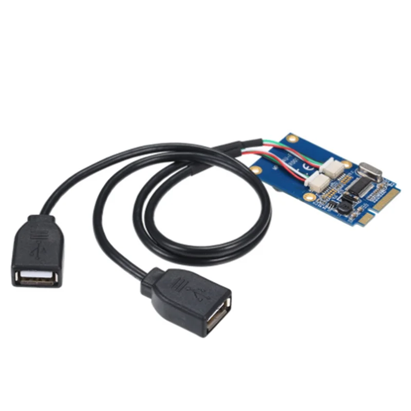 USB 2.0 2 ポート PCI-E Express カード電源コネクタ付き Mini PCI-E から PCI-Express デュアル USB アダプタコンバータ