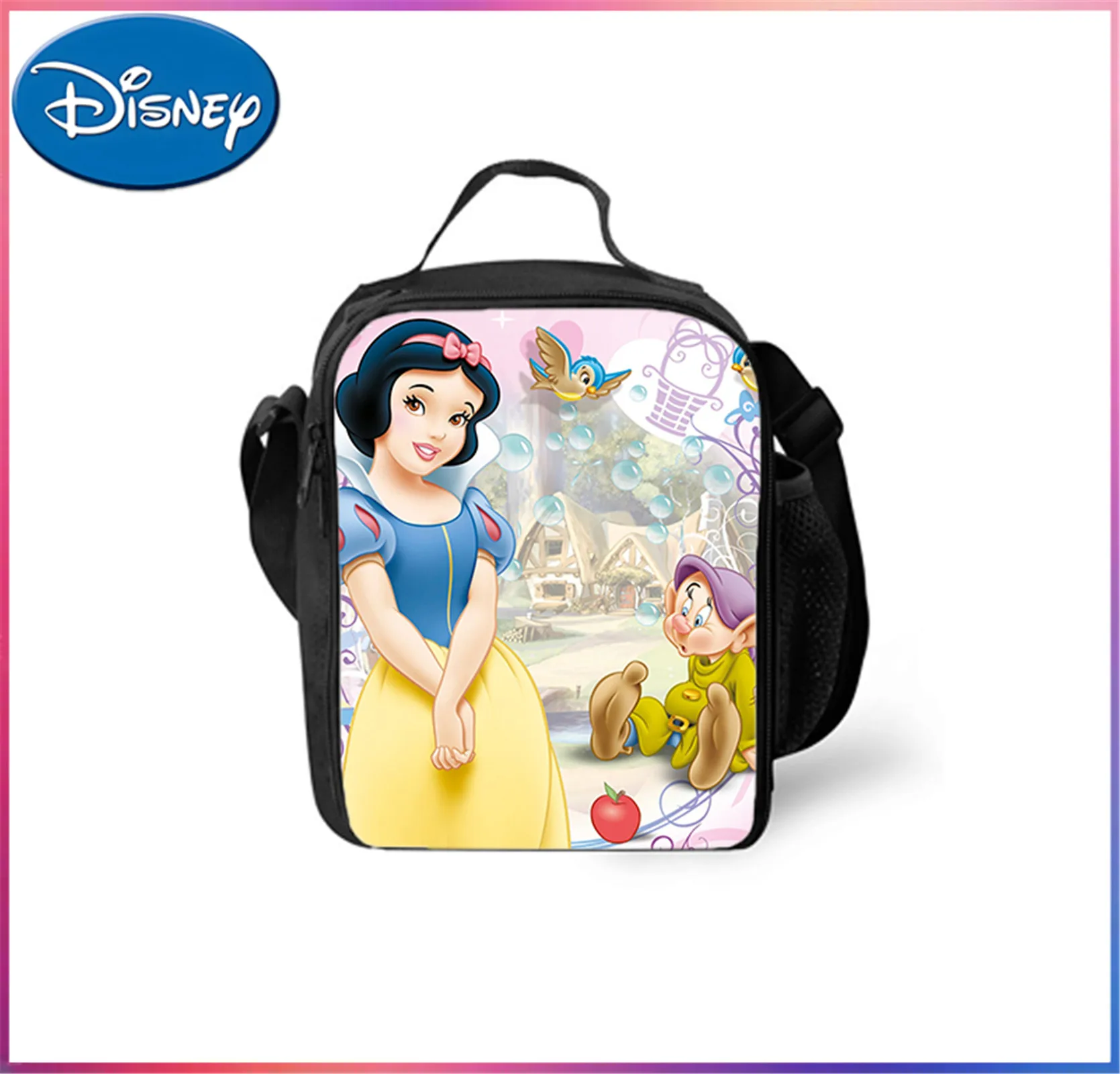 Fashion Snow White Classic Student Thermal Bag-Reusable Durable Lunch Box-Cartoon Cute Lunch Tote for Unisex Children