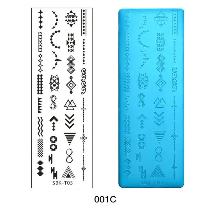 Aço inoxidável Nail Stamping Placas, Stencils Transferência polonês, Flor Template Geometria, Nail Art Decoração