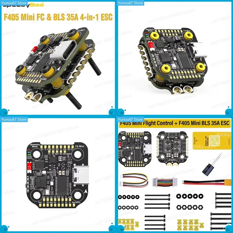 For SpeedyBee F405 Mini Flight Controller BLS 35A Mini V2 4-in-1 BLHeli_S J-H-40 ESC 20x20 Stack RC FPV Free Racing Drone