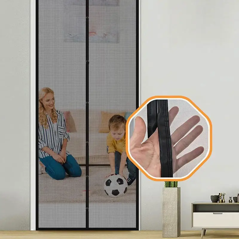 Door size 100x210cm Anti Mosquito Magnetic Door Curtains No Punching Insulated Screen Nets 2024 New Automatic Closing Mesh