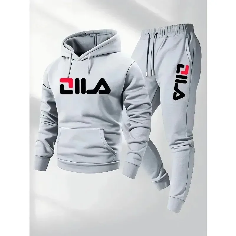 2025Spring and Autumn men's casual suit hooded sweatshirt and sweatpants 2-in-1 comfortable suit suitable for both men and women