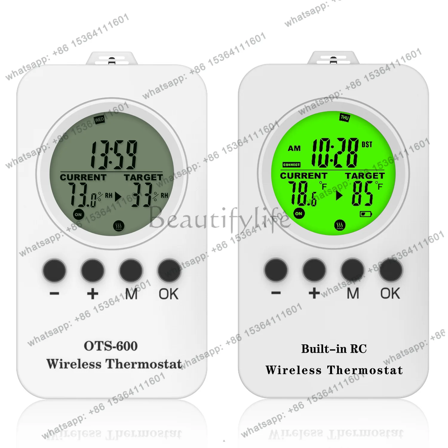 Wireless thermostat socket can be cooled and heated manually and automatically controlled