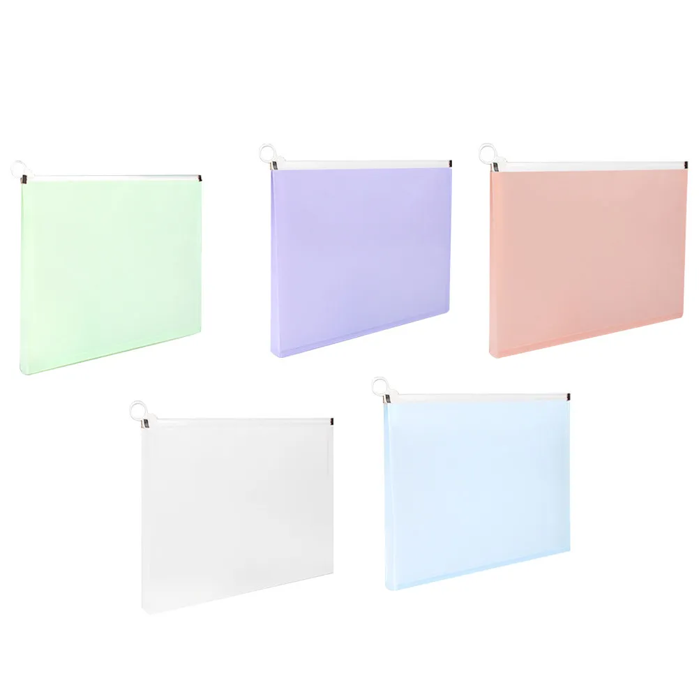 

5Pcs Simple Chic Wear-Resistant Lightweight Zipper Pencil Pouches Large Capacity Pen Organizer for Students Teachers Office