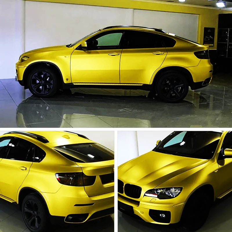Premium Matte Satin Metallic Gold Vinyl Wrap Film Auto Aufkleber Aufkleber mit Air Release selbstklebend – Detail 1