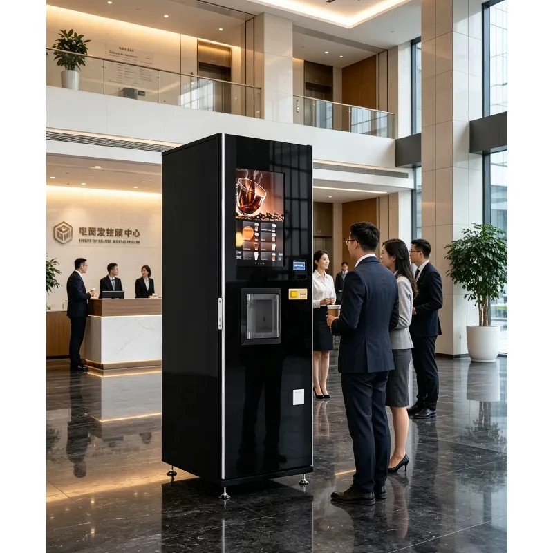 Commercial floor-to-ceiling coffee machine, intelligent payment system, automatic self-service coffee vending machine