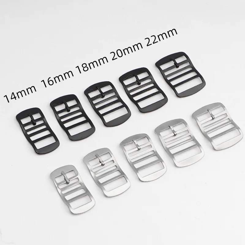 304 나일론 시계 스트랩 밴드 걸쇠용 스테인리스 스틸 버클, 원피스 루프 팔찌, 손목 벨트 버튼, 14mm, 16mm, 18mm, 20mm, 22mm