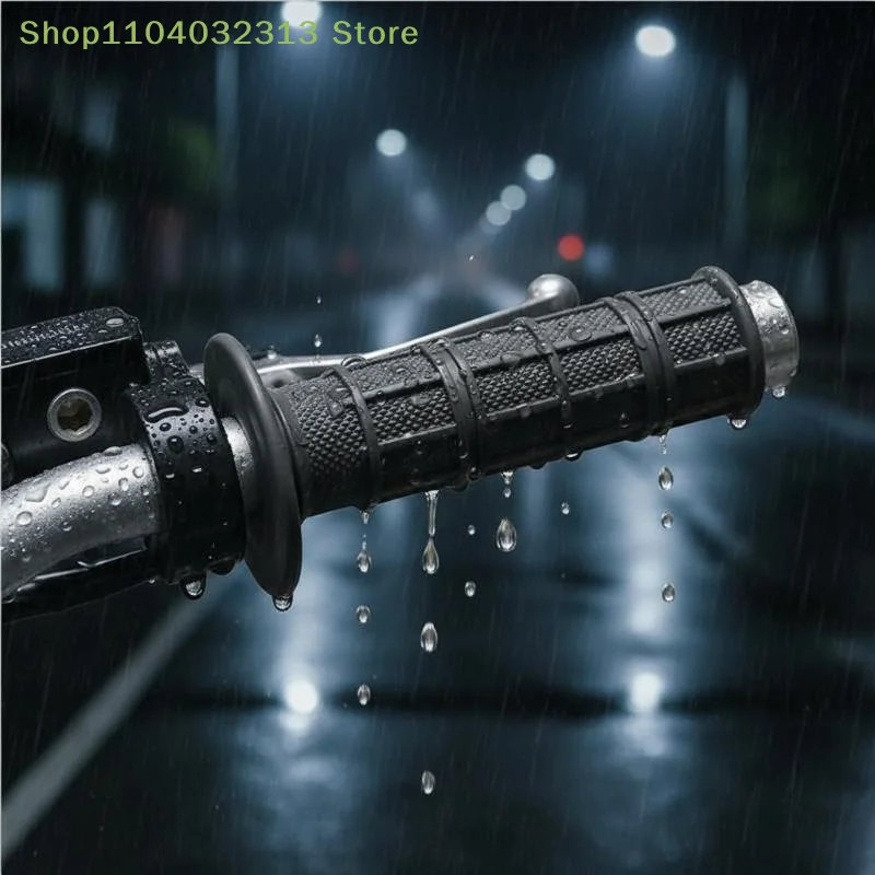 petiteUniversal Motorcycle Rubber Handle Grips Sweat Proof Non Slip Texture Fit 7/8