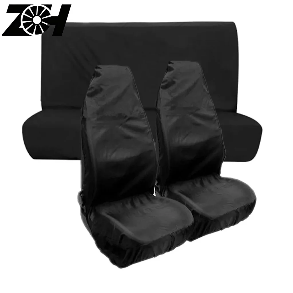 3pcs Set Rear Front Car Seat Cover Universal Automobiles Seat Covers Protector Polyester Four Seasons