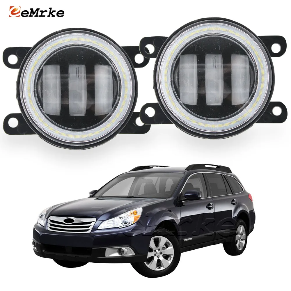 Led Angel Eye DRL Fog Lights Assembly for Subaru Outback BR9/BRF North America Spec 2010 2011 2012 Daytime Running Light PTF