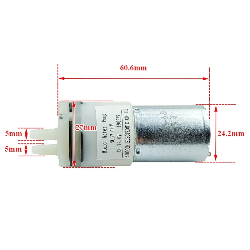 SKOOCOM SC3701PW Mini 370 Water Pump DC 6V 9V 12V Micro 27mm Diaphragm Self-priming Suction Water Pump DIY Dispenser Tea Table