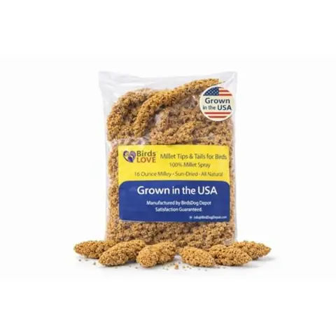 ® Millet Tips and Tails for Birds Premium Spray Millet Treat, Grown in the USA Natural and Healthy Bird Food for Parakeets, Coc