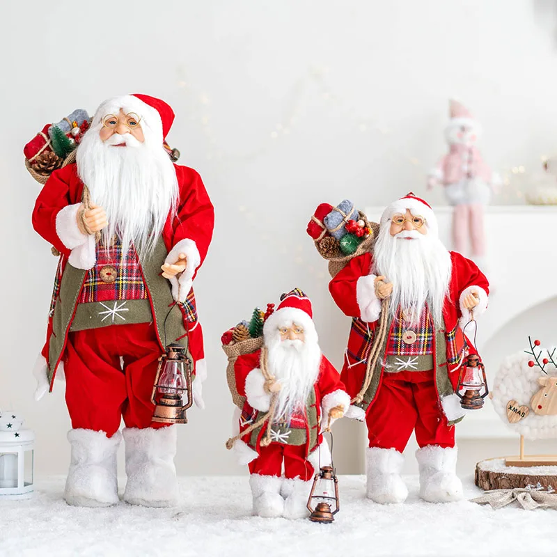 

30/45/60CM Santa Claus Doll Children Xmas Gift Christmas Tree Decorations Home Wedding Party Supplies Plush Ornaments