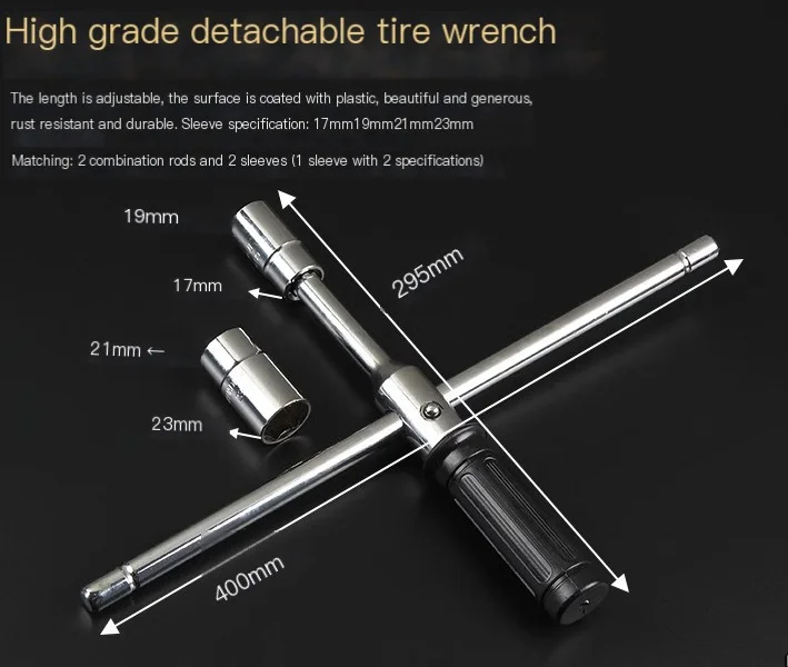 520MM Car Tire Replacement Tools Automotive Tire Repair Tools Auto Tire Socket Wrench Tire Removal Tool Telescopic Tire Wrench