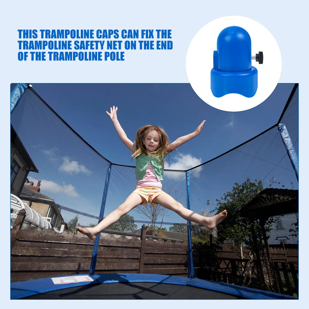 

3 Sets Blue Trampoline Pole Caps Durable PP Material Replacement Parts Jumping Bed Accessories Compact Trampoline Supply Tube
