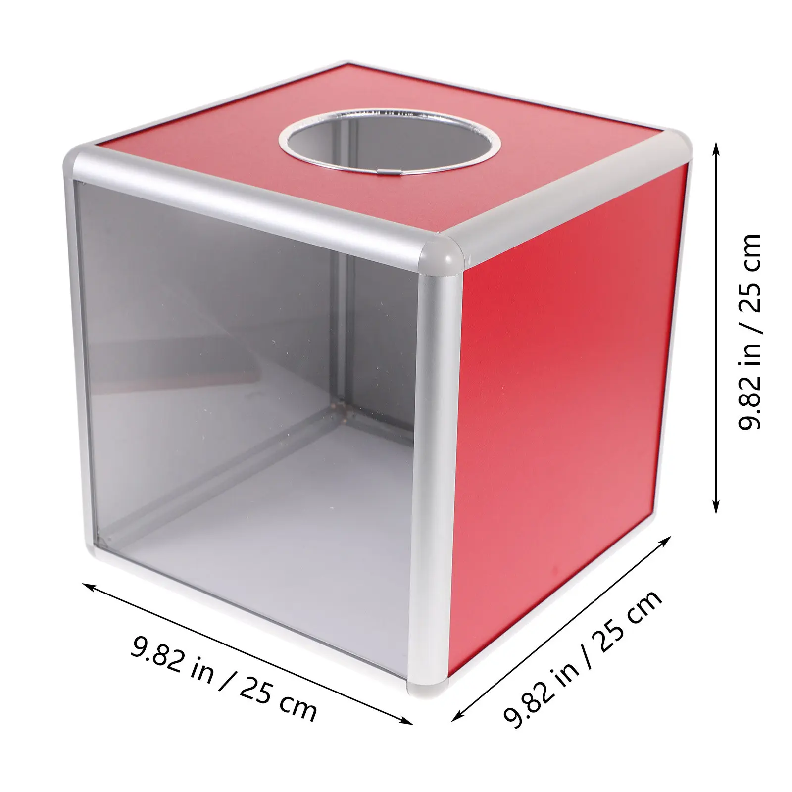 Lottery Box Raffle Ticket Storage Box Aluminum Alloy Donation Holder Organizer for Fundraising Business Events Voting Contests