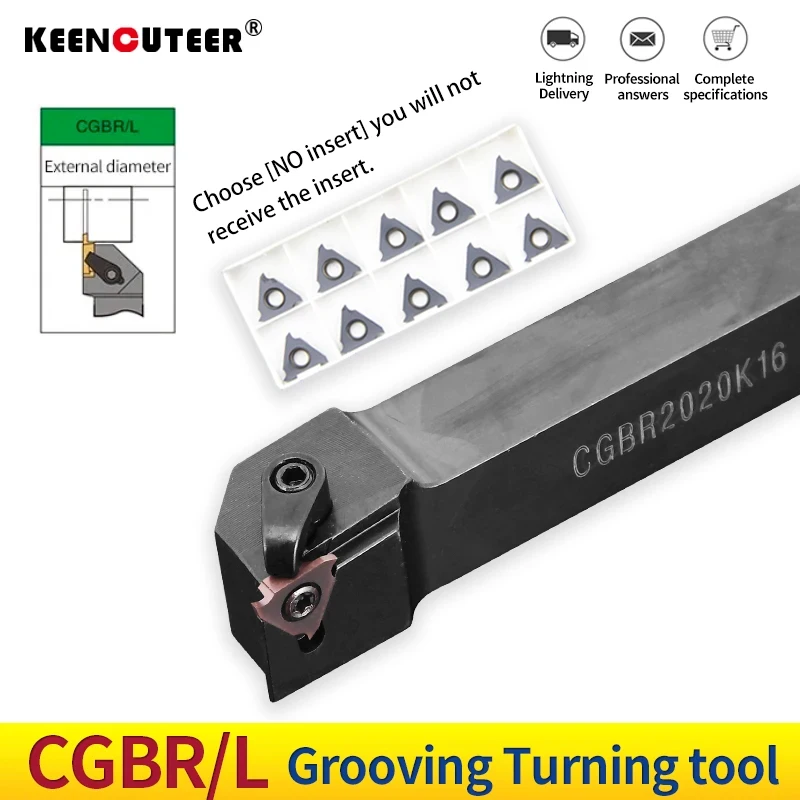 CGBR/L CGBR1616H32 CGBR2020K43 CGBR2525M32 Grooving Turning Tool TGF32R/GBA43R Carbide Insert CNC External Tool Holder Lathe Bar