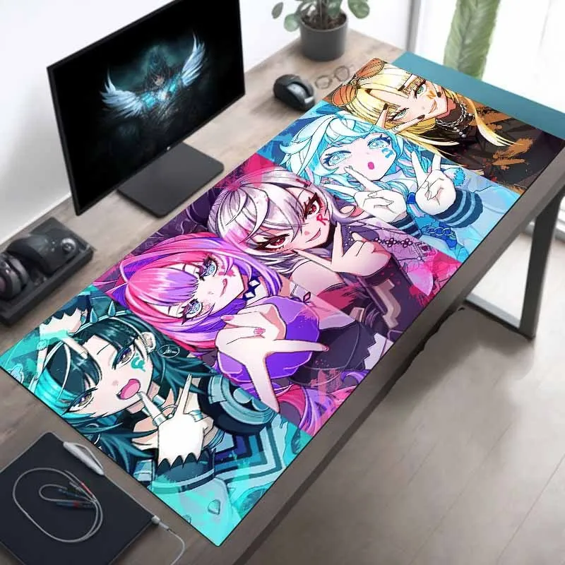 XXL Anime Girl Design Gaming Mouse Pad, Non-Slip Washable Rubber Base, Large Desk Mat for Office & PC Laptop, High-Quality Gift