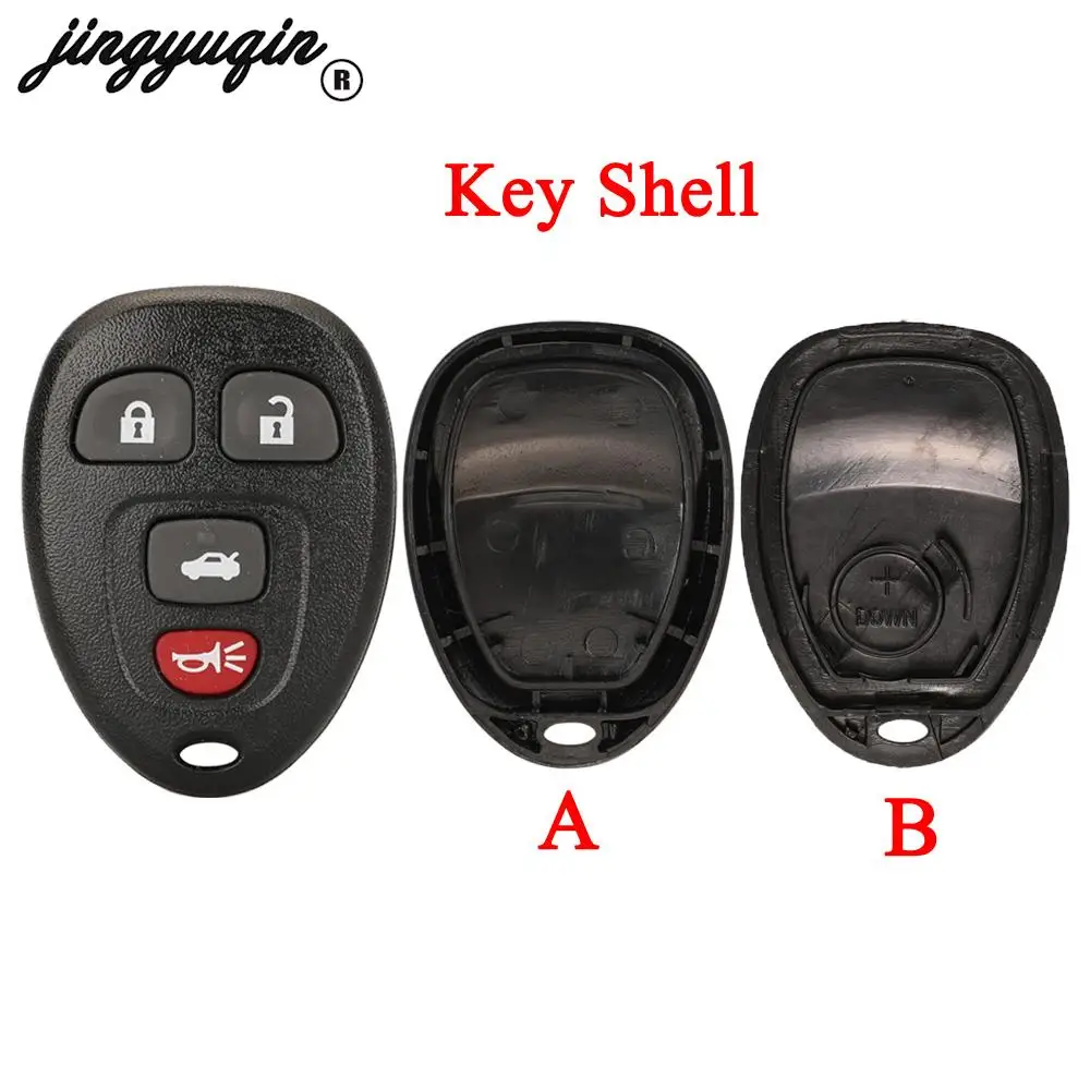 

jingyuqin 4Button Remote Key Shell Case Cover For Buick Enclave Cadillac Escalade SRX Suburban Tahoe Traverse GMC Replacement