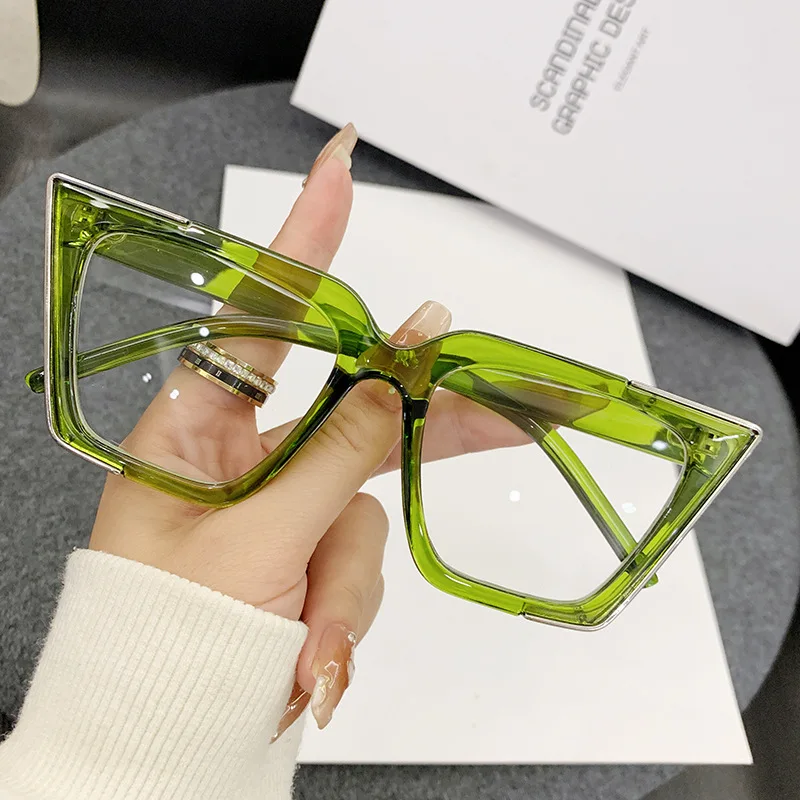 Gafas de protección contra luz azul con forma de ojo de gato para mujer, lentes con montura de gafas de alta calidad para hombre, superventas