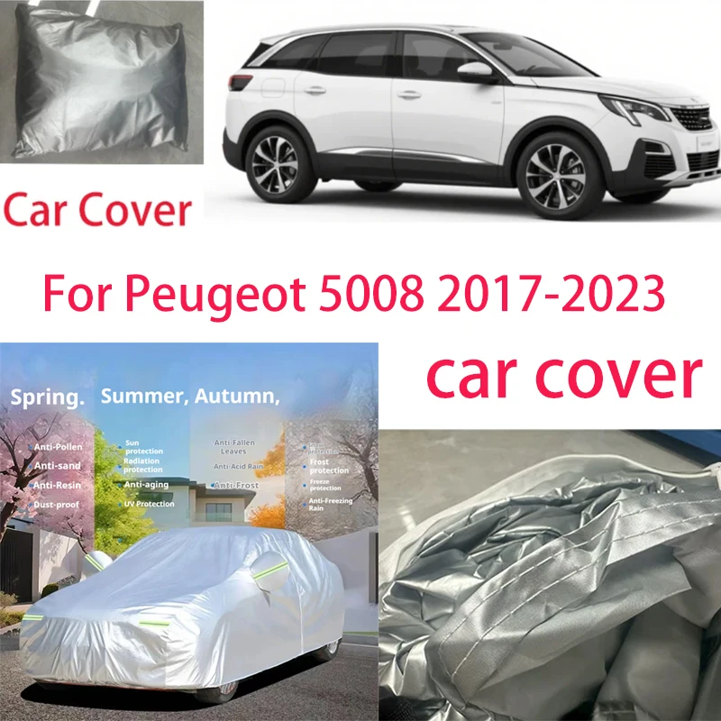

For Peugeot 5008 2017-2023 Car Cover Protection Sunscreen Heat Insulation Dust Resistant Scratch Car Exterior Accessories