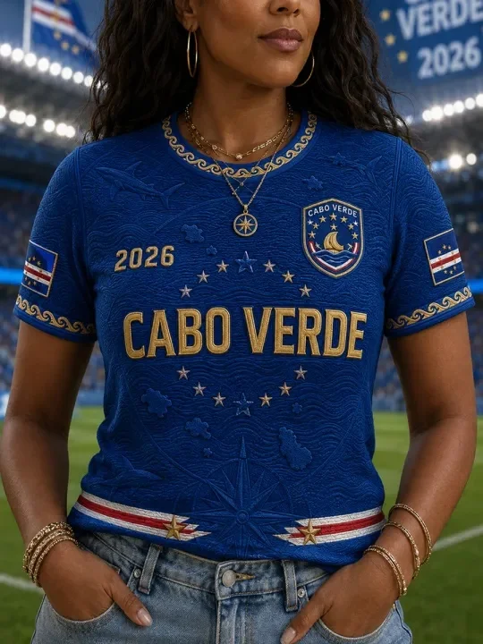 T-shirt de supporter de football Cap-Vert à manches respirantes et séchage rapide, style streetwear décontracté, tendance, pour la famille
