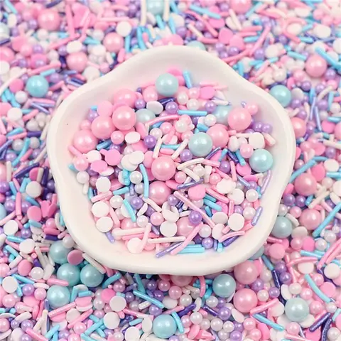 30g Colorful Beads Mix DIY Cake Baking Sprinkles Ball Wedding Cake Decoration Tools，Beautiful beads, round, love heart shape