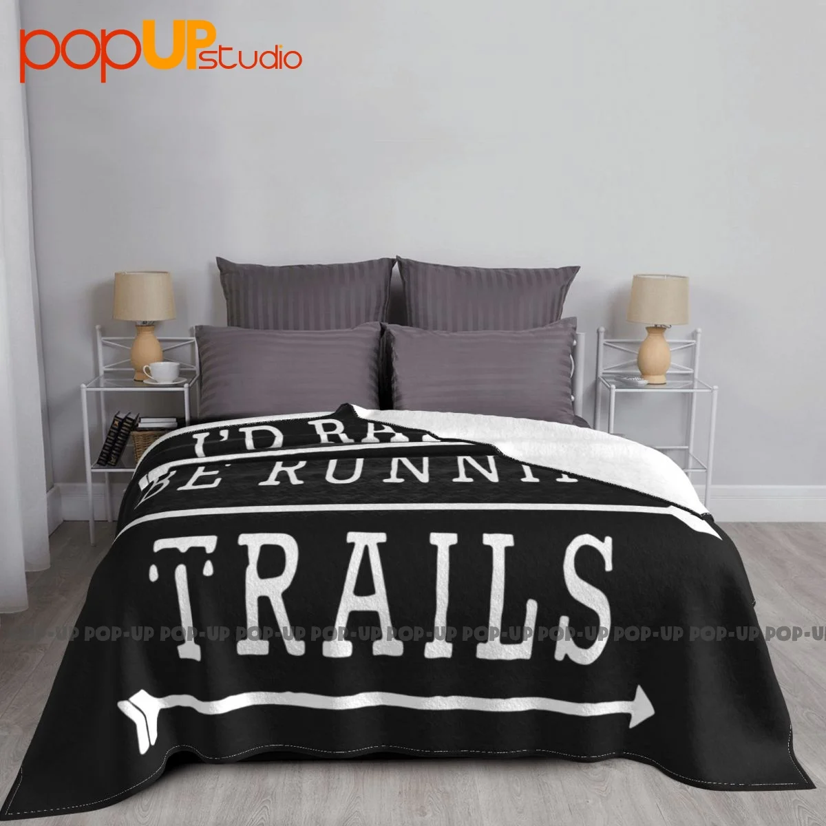 Id Rather Be Running Trails Blanket High Comfort All Season Bedding Travel Camping Blanket