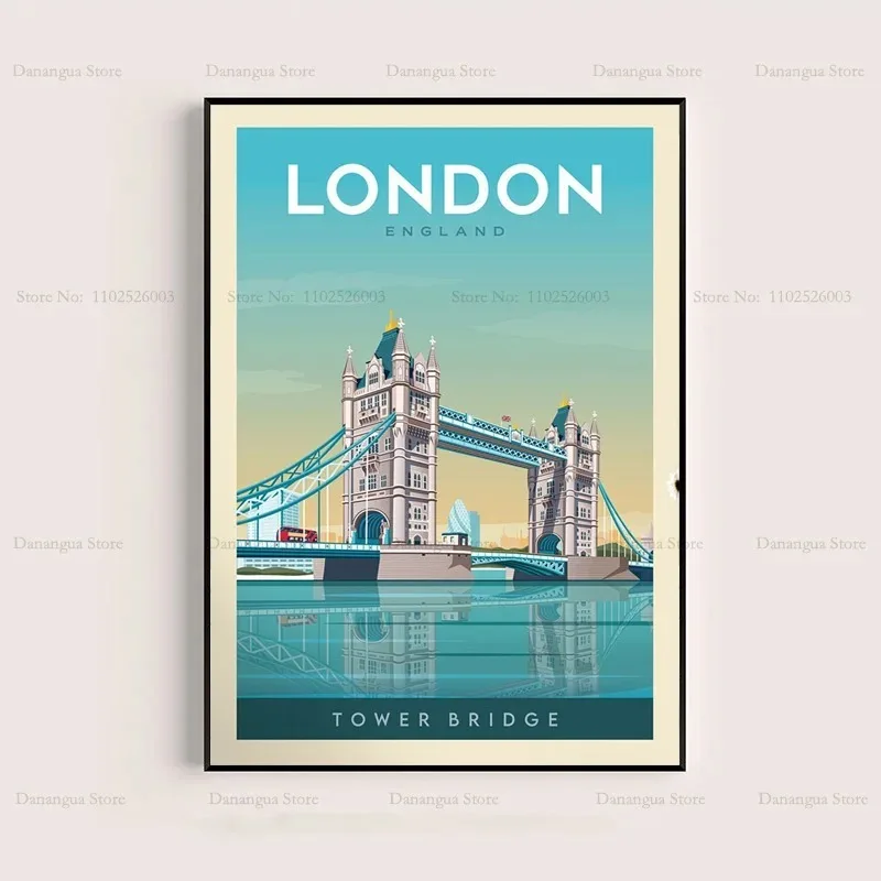 New Brussels Roman Classic Bayonne Dublin Tourist City Canvas Painting Mural  Minimalist Room Home Decoration