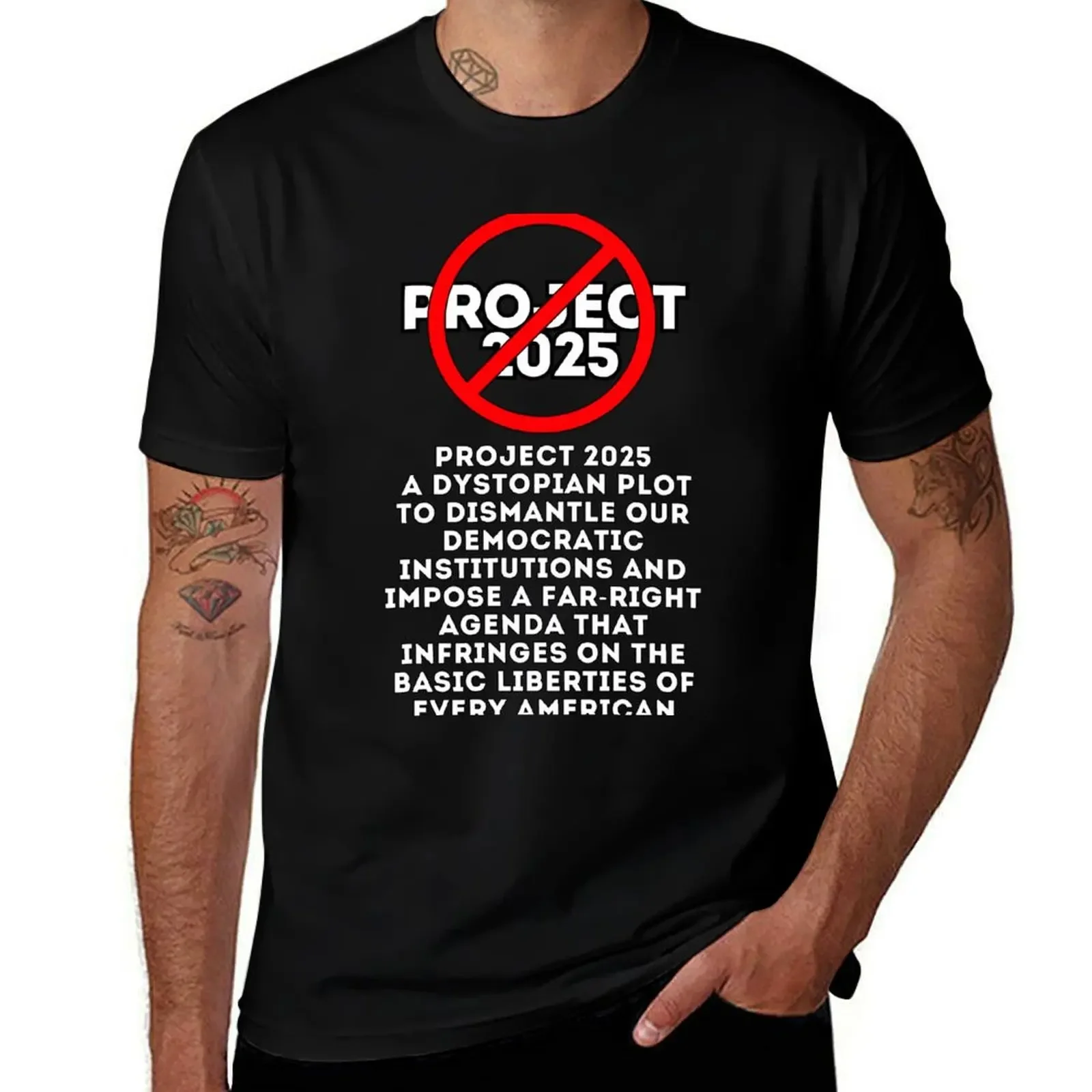 Stop Project 2025 T-Shirt tees heavyweights oversized t shirt essential t shirt mens t shirt