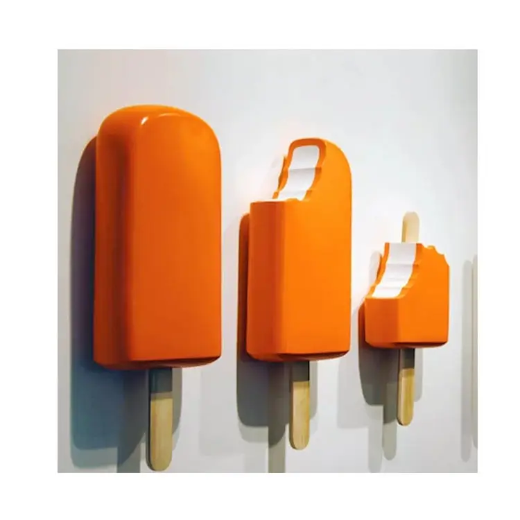 Factory custom creative wall art wall popsicles Epoxy Statue Ice Cream Sculpture diy home decor Creative Melting Ice Cream