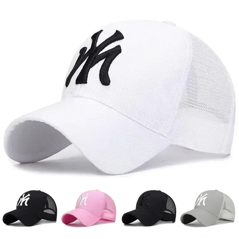 Summer Men Women Embroidered Letter Baseball Caps Cotton Adjustable Mesh Hip Hop Hat Casual Outdoor Sports Sunshade Hats